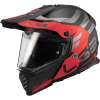 LS2 MX436 Pioneer EVO ADVENTURER Matt Black Red