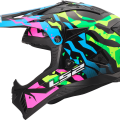 LS2 MX708 FAST II GROTESK BLUE PINK GREEN-06 L