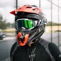 LS2 CHARGER PRO GOGGLE WHITE WITH IRIDIUM VISOR