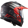 LS2 MX436 Pioneer EVO ADVENTURER Matt Black Red