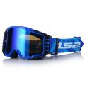 LS2 CHARGER PRO GOGGLE BLUE WITH IRIDIUM VISOR