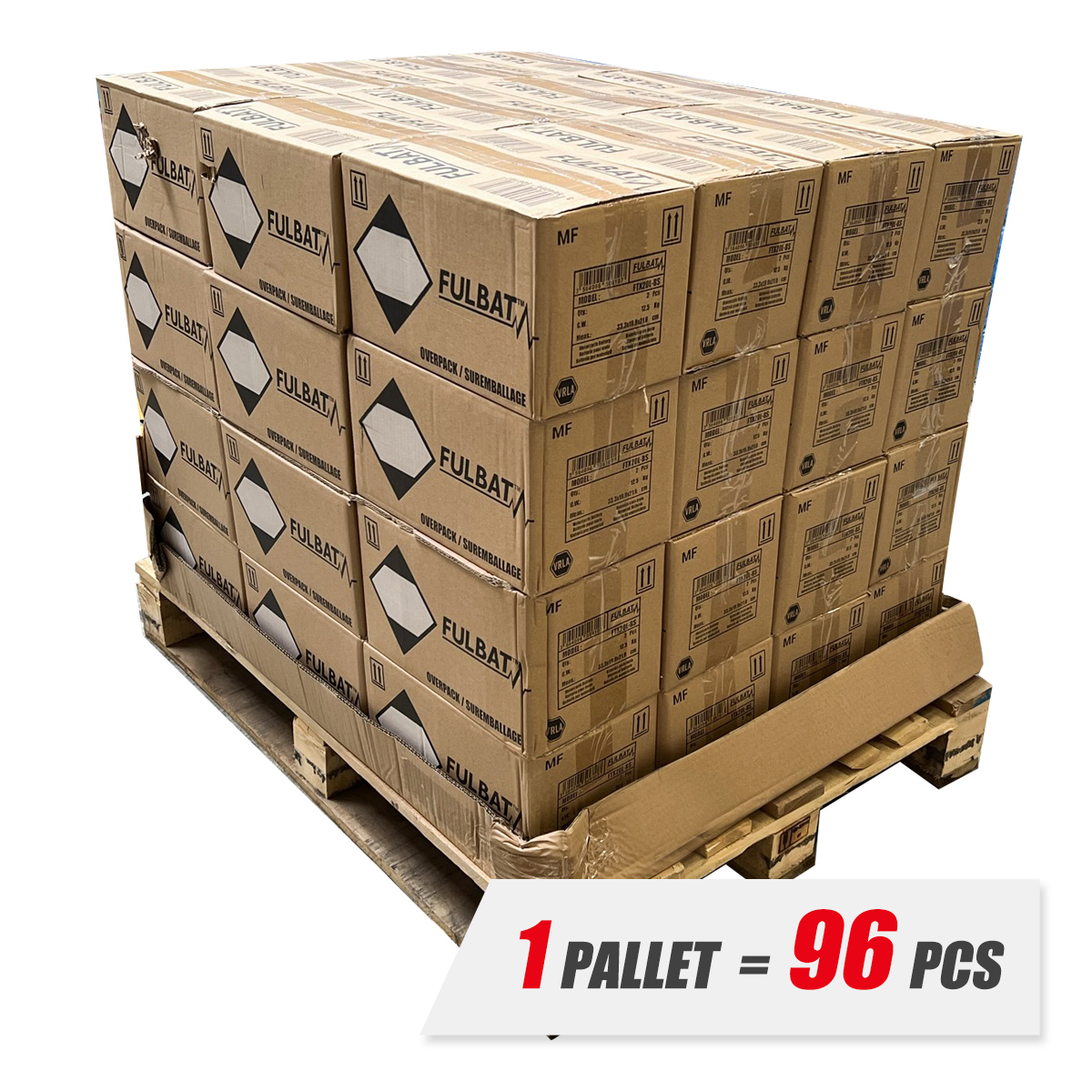 PALLET OF 96 PCS FULBAT Battery 12V/18Ah FTX20L-BS (YTX20L-BS) Linhai 300-800, TGB 325-1000, CAN-AM