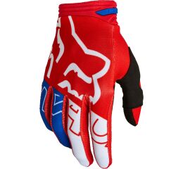 FOX 180 Skew Glove - white/red/blue MX