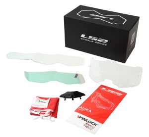 LS2 AURA PRO GOGGLE BLACK ORANGE WITH IRIDIUM VISOR