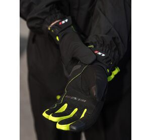 LS2 JET 2 MAN GLOVES BLACK H-V YELLOW