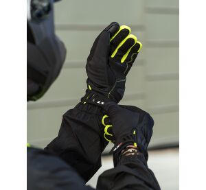 LS2 JET 2 MAN GLOVES BLACK H-V YELLOW