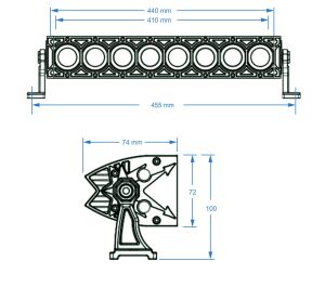 SHARK LED Light Bar 17" with Halo Ring, CREE LED, 80W