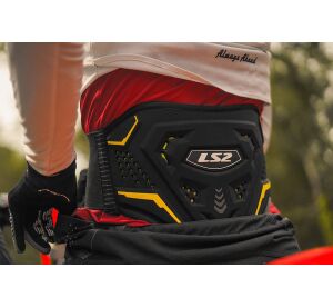 LS2 KOKU KIDNEY BELT BLACK H-V YELLOW