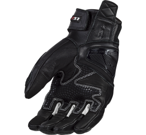 LS2 SPARK 2 LEATHER MAN GLOVES BLACK WHITE