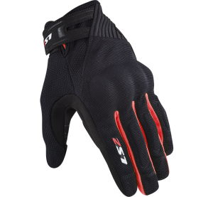 LS2 DART 2 MAN GLOVES BLACK RED
