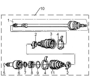 REAR LEFT DRIVE AXLE（ZK）