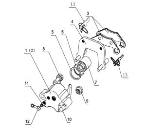 BRAKE CALIPER , FR  (WITHOUT REAR DIFFER AXL ASSY STYLE)