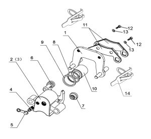 BRAKE CALIPER , RR  (REAR DIFFER AXL ASSY STYLE)