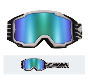 LS2 CHARGER PRO GOGGLE WHITE WITH IRIDIUM VISOR