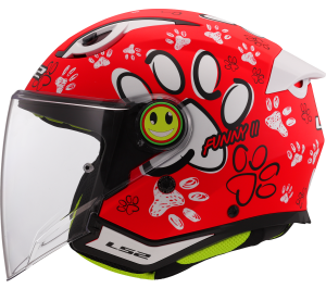 LS2 OF622 FUNNY II PAWS RED