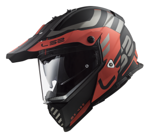 LS2 MX436 Pioneer EVO ADVENTURER Matt Black Red