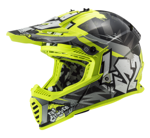 LS2 MX437 FAST EVO CRUSHER BLACK H-V YELLOW
