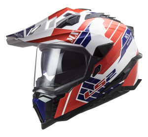 LS2 MX701 EXPLORER ATLANTIS G.WHITE RED BLUE
