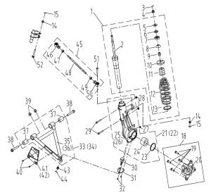 SHOCK ABSORBER FRONT (T3 EFI)