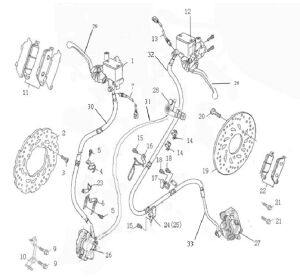 FRONT AND REAR BREAK ASSY