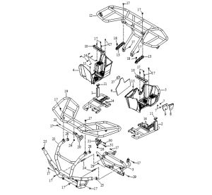 FOOTREST / FRONT BUMPER/ REAR HAND GRIP