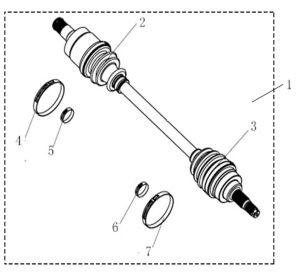 REAR LEFT DRIVE AXLE (MATCH REAR GEAR-BOX 47163)
