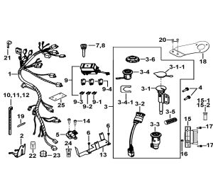 WIRING HARNESS、LOCK ASSY.