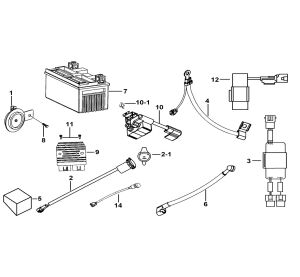 BATTERY、HORN、RELAY、RECTIFIER