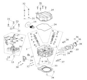 CYLINDER HEAD COVER, CYLINDER HEAD (Sport and Utility model for EEC Version)