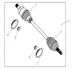 REAR LEFT DRIVE AXLE (EFI T3)