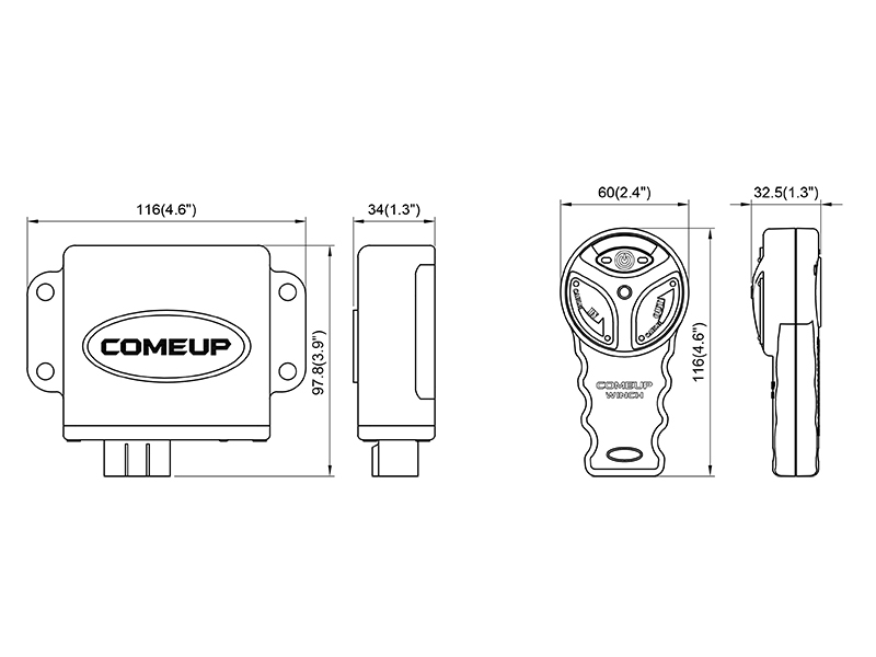 COMEUP Wireless Remote Control RF-24DP-D for Cub 2/3/4