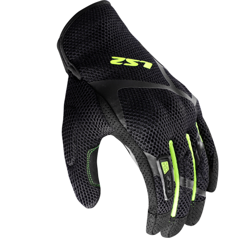 LS2 RAY II MAN GLOVES BLACK H-V YELLOW S