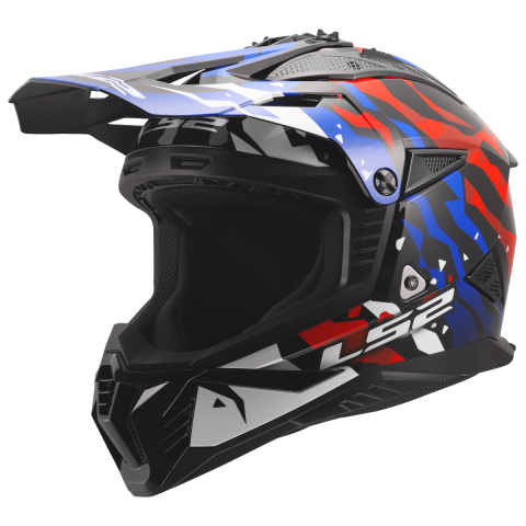 LS2 MX708 FAST II GROTESK WHITE BLUE RED-06 L