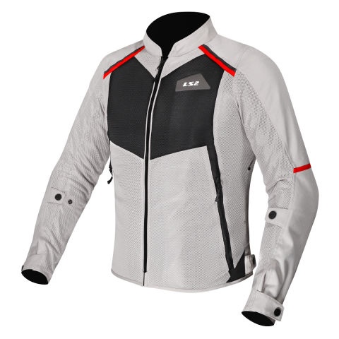 LS2 BREEZE LADY JACKET GREY BLACK RED M