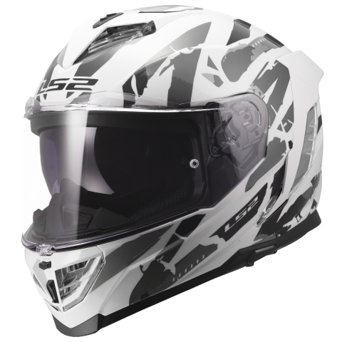 LS2 FF818 STORM III KAOS WHITE GREY XS
