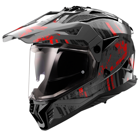 LS2 MX702 PIONEER II CRAZY BLACK RED-06 M