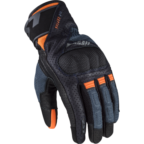 LS2 AIR RAPTOR MAN GLOVES DARK BLUE H-V ORANGE