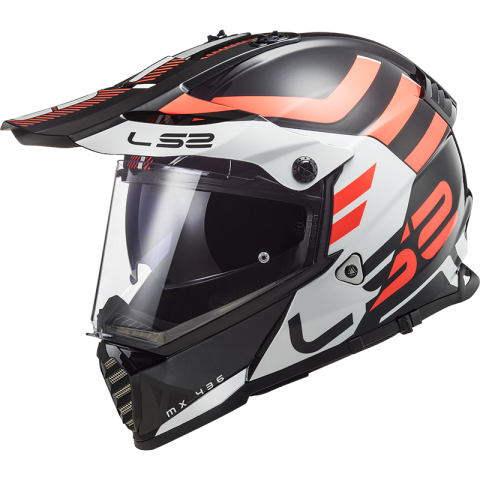 LS2 MX436 PIONEER EVO ADVENTURER BLACK WHITE XS