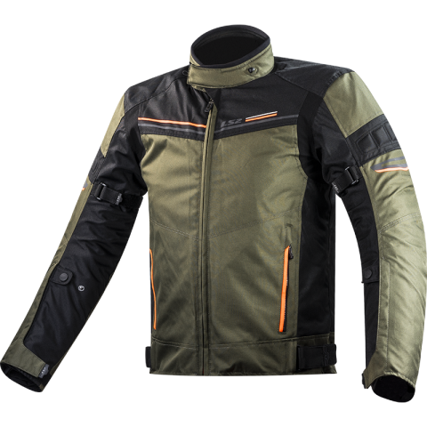 LS2 SHADOW MAN JACKET KHAKI BLACK H-V ORANGE L