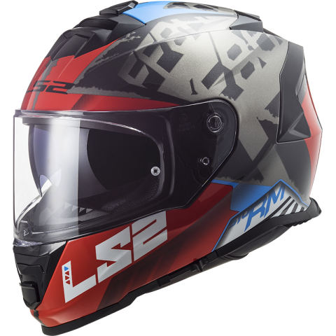 LS2 FF800 STORM SPRINTER BLACK RED TITANIUM L