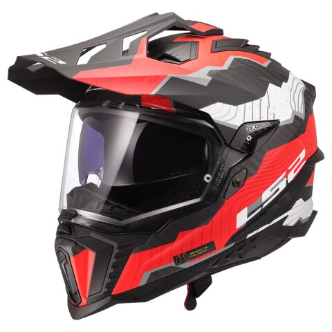 LS2 MX701 EXPLORER C TRICK WHITE RED-06 M