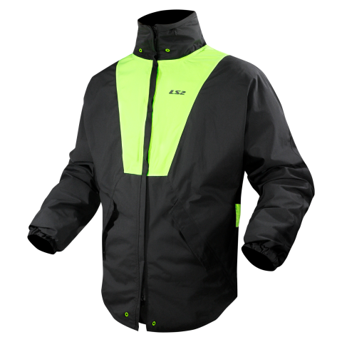 LS2 X-RAIN JACKET BLACK H-V YELLOW L (M-L)