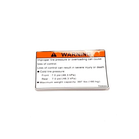 WARNING DECAL 1033