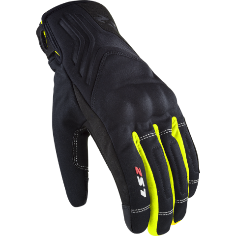 LS2 JET 2 MAN GLOVES BLACK H-V YELLOW