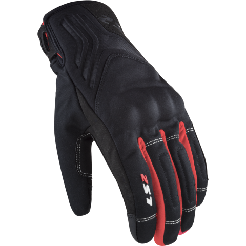 LS2 JET 2 MAN GLOVES BLACK RED