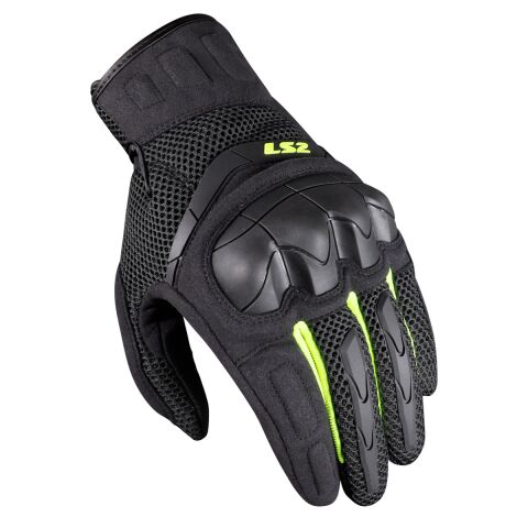 LS2 KUBRA MAN GLOVES ANTHRACITE H-V YELLOW L