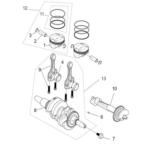 Crankshaft connection rod&piston assembly