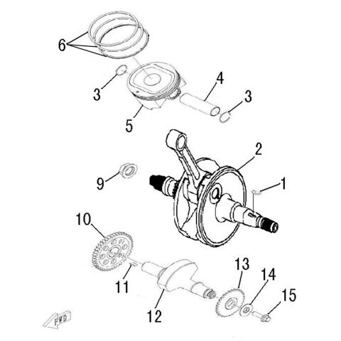 CRANKSHAFT COMP（NEW MODEL）
MATCH WITH LEFT SIDE COVER（NEW MODEL）,LEFT CRANKCASE COVER（NEW MODEL）
