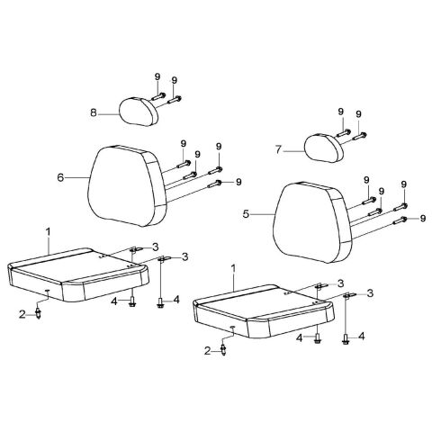 SEAT ASSY  (DOUBLE SEAT STYLE)