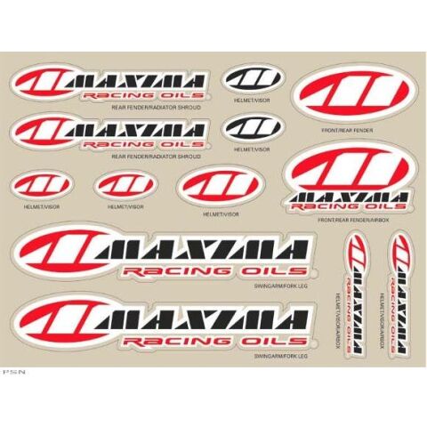 MAXIMA Decal Sheet - Assorted logos 15 mil / Size 11